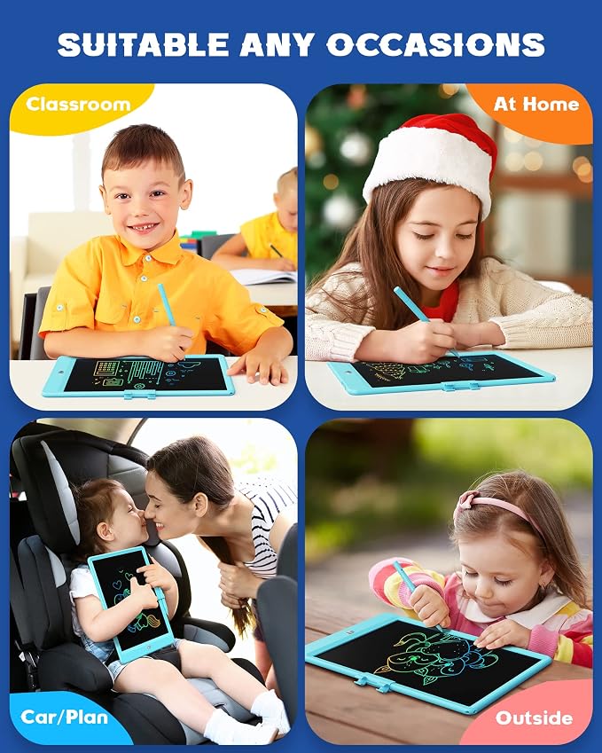 Bravokids Toys for 3-6 Years Old Girls Boys, LCD Writing Tablet 10 Inch Doodle - Image 5