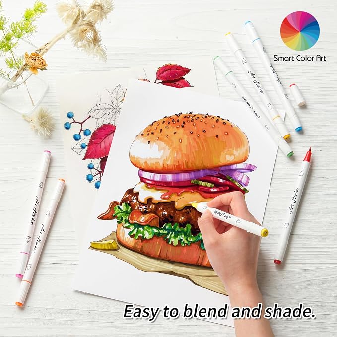 Smart Color Art Art Markers, 44 Coloring Markers and 1 Blender, 45 Pack Alcohol - Image 4