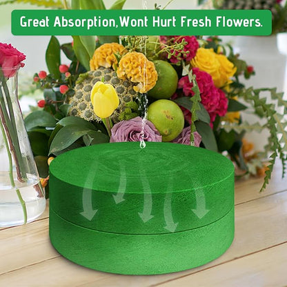Max Shape 6Pcs Floral Foam Round Blocks, Large Wet and Dry Green Foam - Image 4