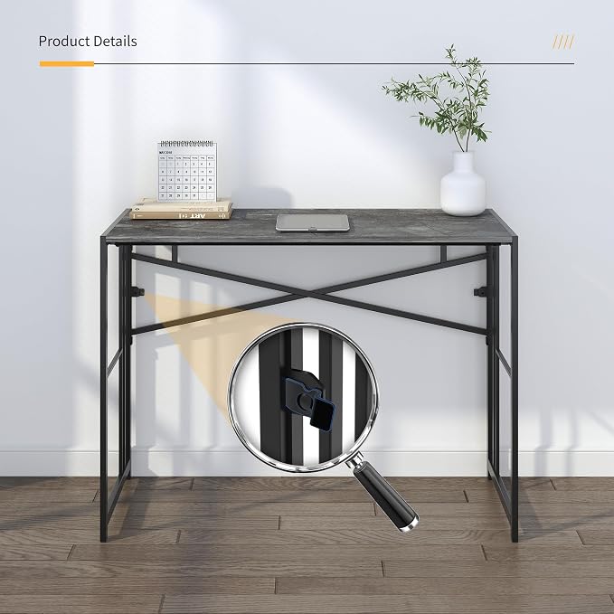 Narrow Folding Computer Desk 35 inch, Writing Gaming Computer Desk - Image 8