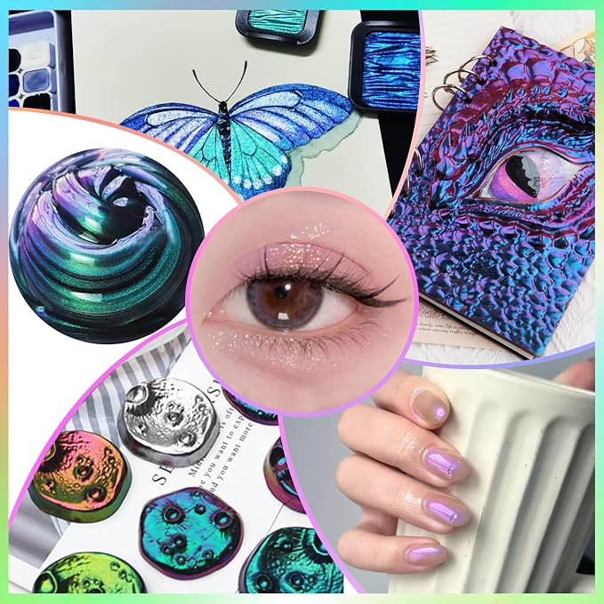Matio Chameleon Mica Powder, 10 * 5g White Chrome Powder, Pearlescent Effect - Image 4