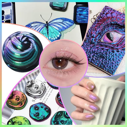 Matio Chameleon Mica Powder, 10 * 5g White Chrome Powder, Pearlescent Effect - Image 4
