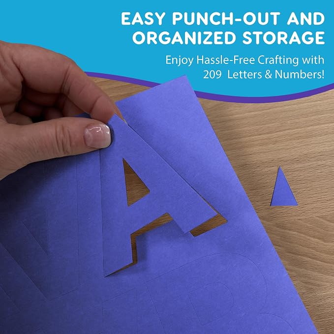 209 Pcs 3" Purple Bulletin Board Letters & Numbers, Capital Letters, Punctuation - Image 8
