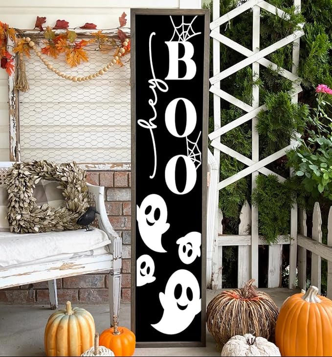Halloween Stencils for Porch Sign Large Skeleton Boo Stencils Witch Ghost - Image 3