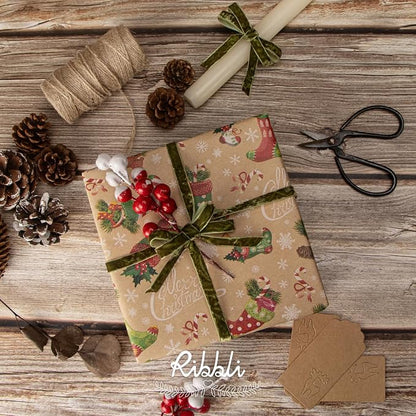 Ribbli Moss Green Velvet Ribbon 3/8 Inches Luxury Crinkled Green Christmas - Image 2