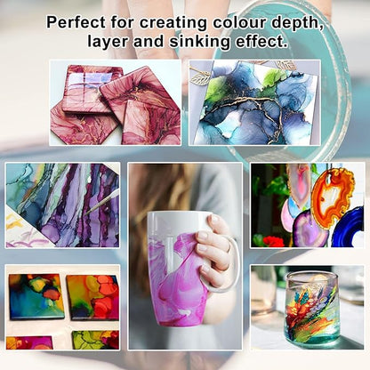 FansArriche Alcohol Inks for Resin, 32 Colors High Concentrated Alcohol Ink Set - Image 5