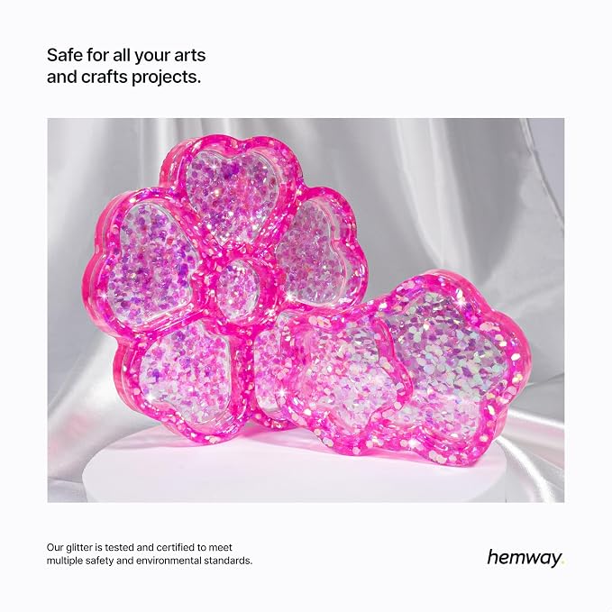 Hemway Glitter for Resin 100g Baby Pink Iridescent Metallic Crystals for Epoxy - Image 5