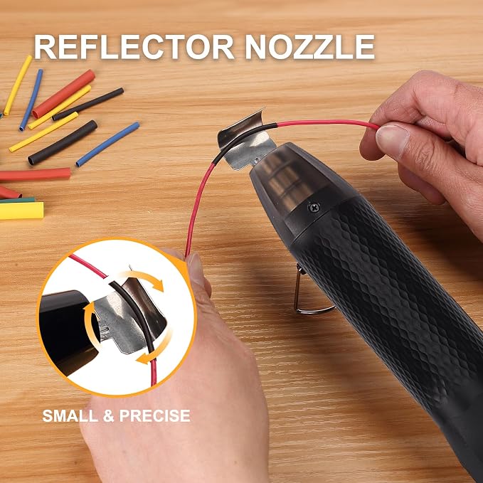 Mini Heat Gun with 6.56FT Long Cable, CUBEWAY 350W Dual-Temp 392~662°F Heat - Image 6