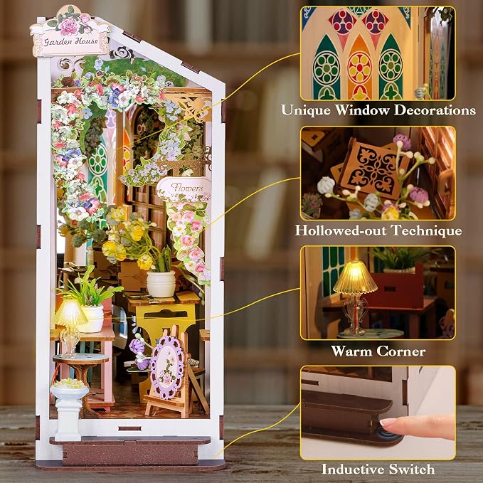Book Nook Kits for Adults, Miniature House 3D Puzzle Kit for Teens, DIY Crafts - Image 2