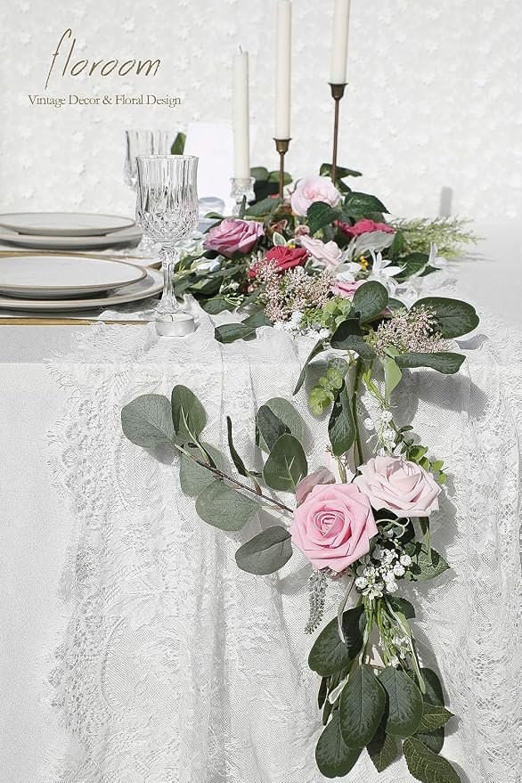 Floroom Artificial Flowers 25pcs Real Looking Blush Pink Ombre Colors Foam Fake - Image 2