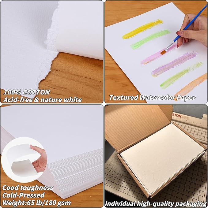 150 Sheets Watercolor Paper Bulk, Finger Paints, Watercolor - Image 3