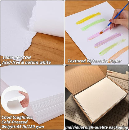150 Sheets Watercolor Paper Bulk, Finger Paints, Watercolor - Image 3