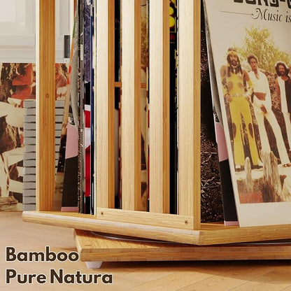 YOWOS Rotating Bookshelf Tower, 360 Display Spinning Bookcase, Bamboo Bookshelf - Image 8