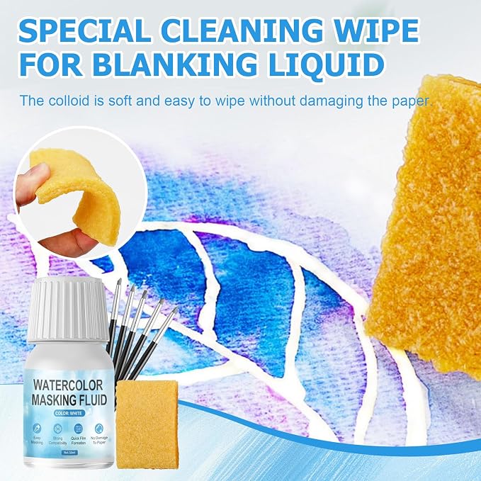 WANJAO Masking Fluid for Watercolor Painting, Liquid Masking Tape - Image 4