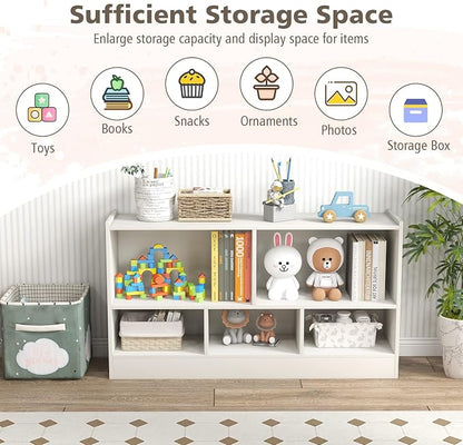Toy Storage Organizer, 2-Tier Kids Bookshelf, 5 Cube Kids' Bookcases, Cabinets - Image 5