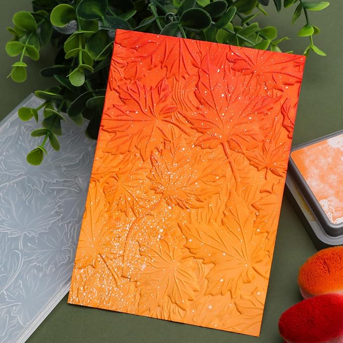 BAOFALI 3D Autumn Theme Plastic Embossing Folders Maple Leaf - Image 8