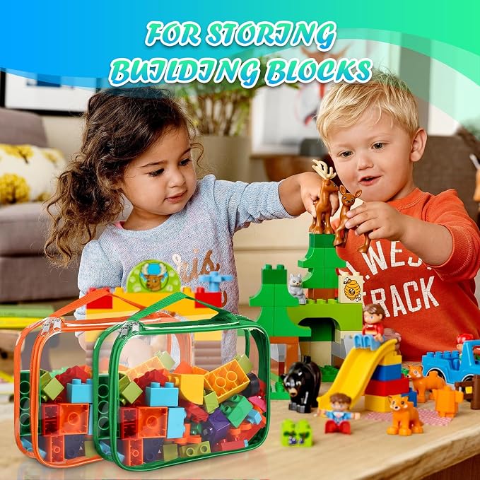 8 Packs Toy Storage Bags with Zipper, Reusable Toy Storage Organizer with - Image 6