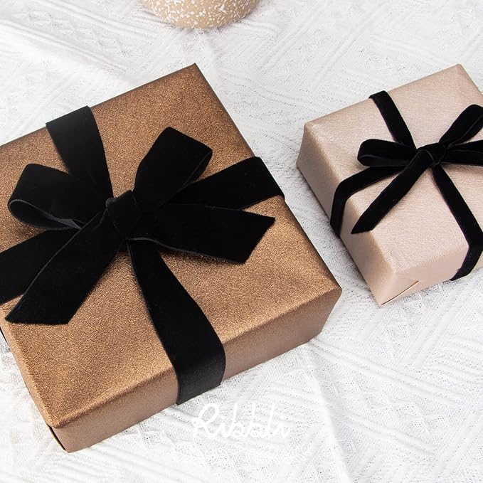 Ribbli Polyester Black Velvet Ribbon, 10-Yard Spool, Use - Image 3