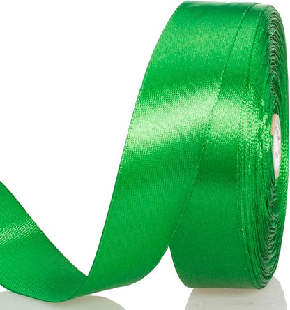 1 Inch Green Solid Satin Ribbon, 50 Yards Craft Fabric Ribbon by YASEO
