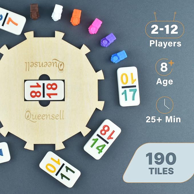 Queensell Mexican Train Dominoes Set - Image 8