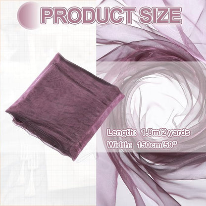 MECCANIXITY Iridescent Sheer Organza Fabric, 2 Yards x 59 Inches Solid - Image 2