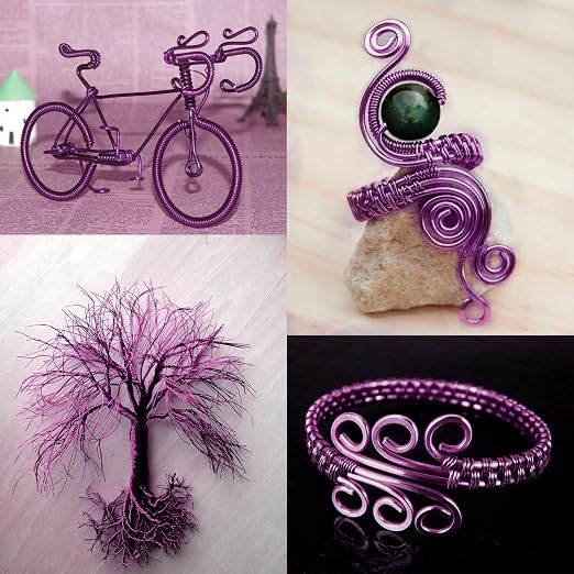 Aluminum Craft Wire, 95 Feet 2.0mm/ 14 Gauge Purple Bendable Soft Metal - Image 4