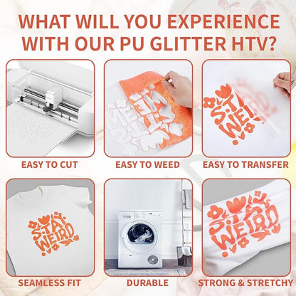 HTVRONT Glitter HTV Heat Transfer Vinyl - Image 3