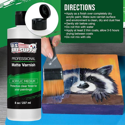 U.S. Art Supply 8 oz Matte Acrylic Varnish - Image 5