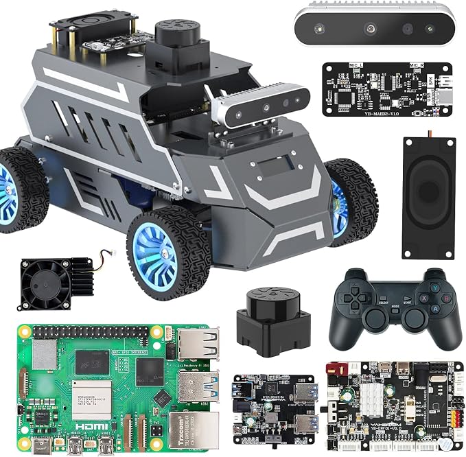 Yahboom Raspberry Pi 5 8GB for AI Robot Car, Supports RVIZ Simulation ROS2 by Yahboom