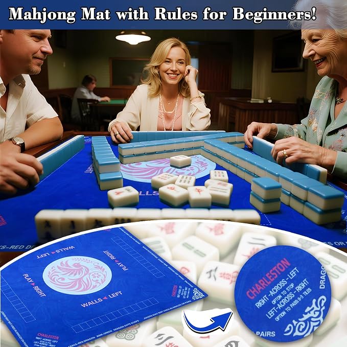 2025 Mahjong Mat, 31.5" x 31.5" Neoprene Mahjong Table Mat - Image 3