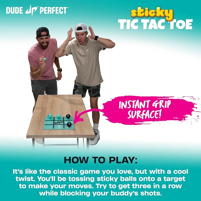 Dude Perfect Sticky Tic Tac Toe, Kids Tabletop Activity, - Image 5