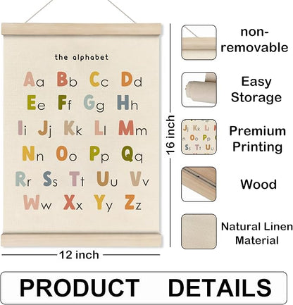HRQKO ABC Poster Hanger Frame, Alphabet Wall Art, Cute ABC Poster Wall Art - Image 7