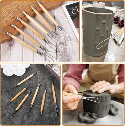 6Pcs Clay Sculpting Tools Ceramic Pottery Clay Ribbon Sculpting Tools Wooden - Image 5