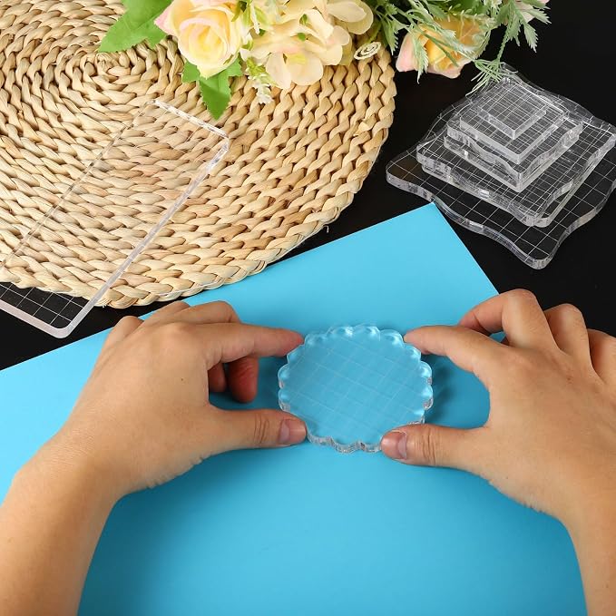 PATIKIL Acrylic Stamp Block, 3 Pack Stamping Block Square Shape - Image 5