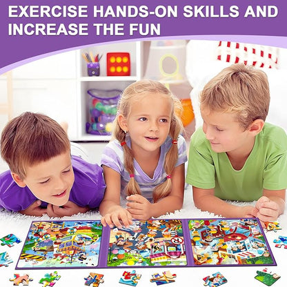 Magnetic Puzzles for Kids Ages 4-8, 3 in 1 Toddlers Cartoon Magnet Jigsaw - Image 2