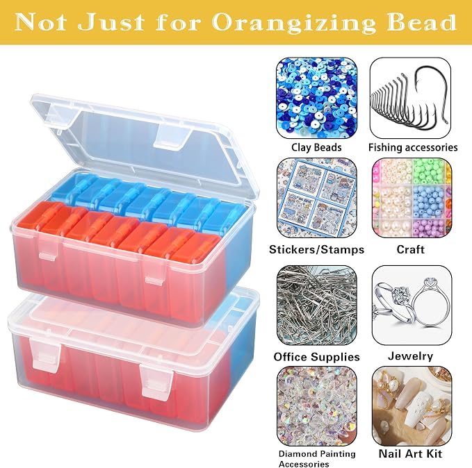 Mathtoxyz Small Bead Organizers, 45 Pieces Plastic Storage Cases Mini Clear - Image 5
