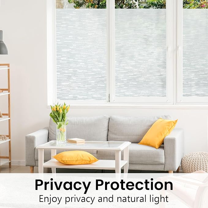 Haton Window Privacy Film, Frosted Glass Static Cling Sun Heat Blocking Window - Image 2