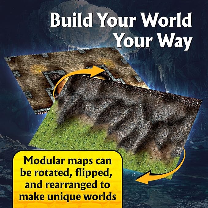 Arcknight The Winding Caverns Roleplaying Battlemaps; 16 Modular RPG Maps in 8 - Image 3