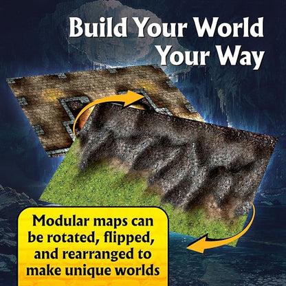 Arcknight The Winding Caverns Roleplaying Battlemaps; 16 Modular RPG Maps in 8 - Image 3
