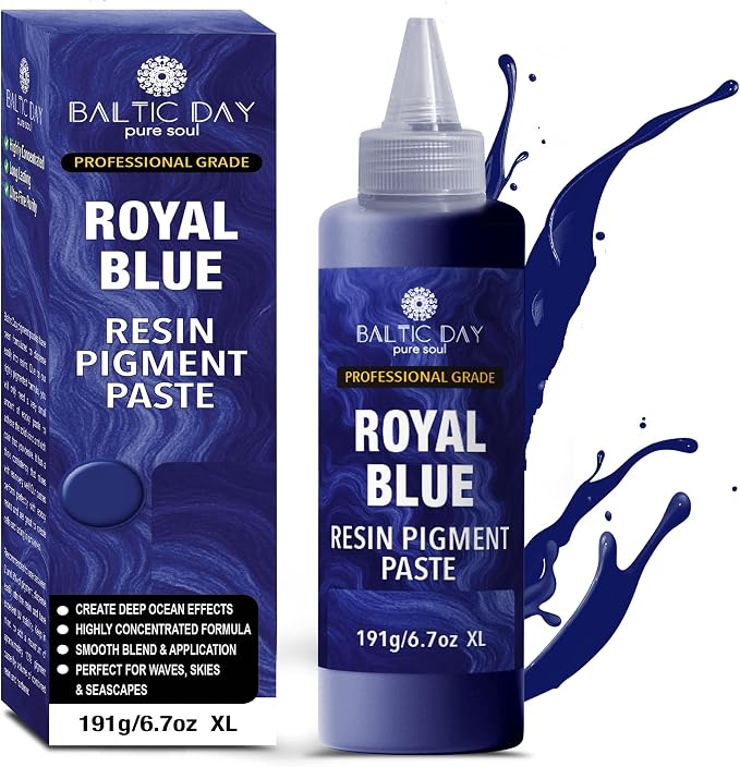 Royal Blue Epoxy Resin Pigment Paste XL – Opaque Epoxy Dye & High Concentration by BALTICDAYpuresoul