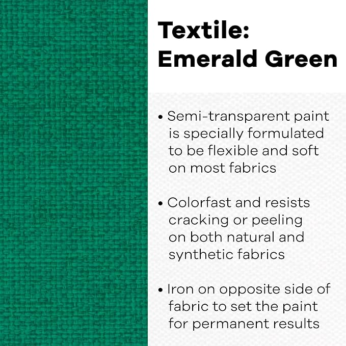 Jacquard Textile Color Paint, 8 Oz, Emerald Green - Image 2