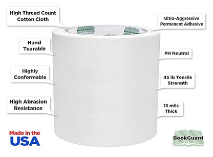 BookGuard 4 inch Premium Bookbinding Repair Cloth Tape, 15 Yard Roll - Image 2
