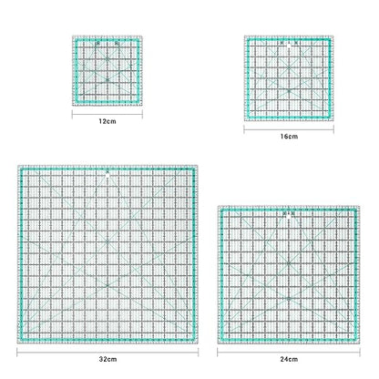 MANUFORE 4pcs Square Quilting Ruler Sewing Acrylic Ruler Anti-Slip Metric Ruler - Image 2