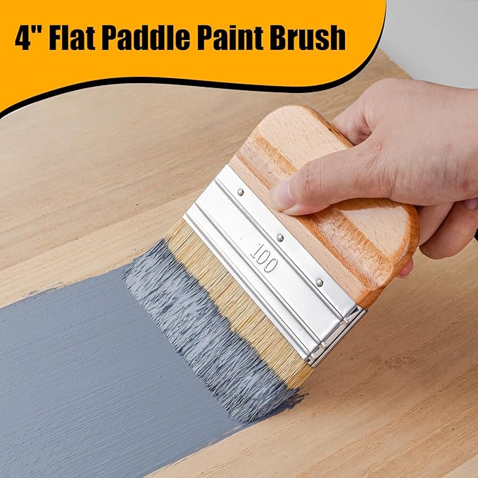 Chalk Paint Brushes Set of 4, Wax Brushes, Flat Pointed and Round Brush - Image 3