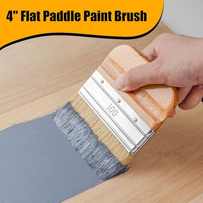 Chalk Paint Brushes Set of 4, Wax Brushes, Flat Pointed and Round Brush - Image 3