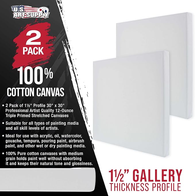 U.S. Art Supply X-Large Stretched Canvas - Image 2
