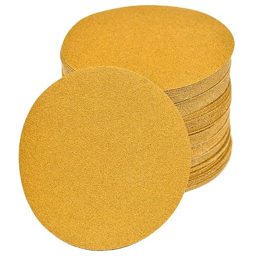 6-Inch No-Hole Hook and Loop Sanding Discs 80-Grit, Random Orbital Sandpaper by Aiyard