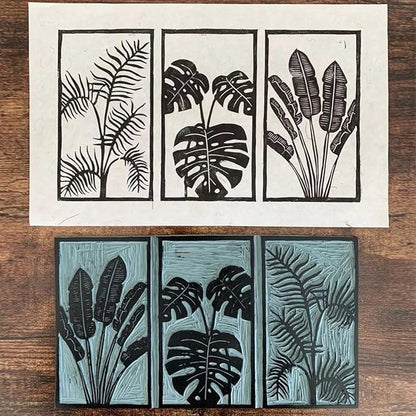 Falling in Art 6 * 12 Linoleum Carving Blocks, 2 Pack Soft Stamp Rubber Blocks - Image 6