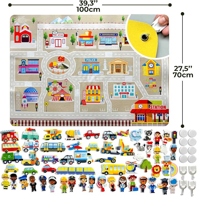 QUOKKA City Felt Board for Kids 3-5 Years Old - Image 2