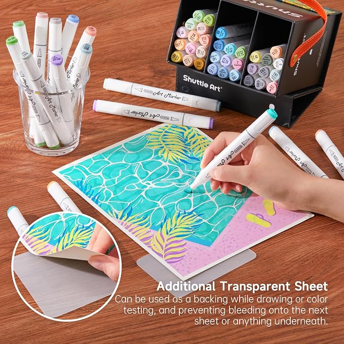Shuttle Art Pastel Alcohol Markers Brush tip, Dual Tip Brush & Chisel Tip Art - Image 7